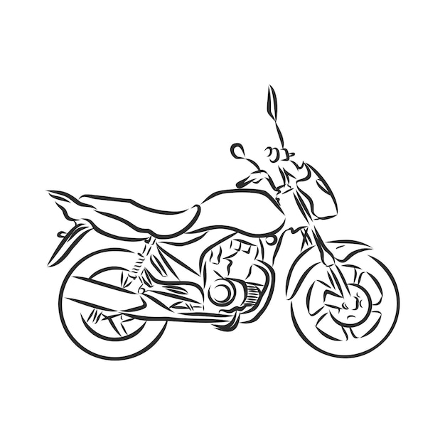 Desenho Motocicleta Preto Branco Isolado Fundo Branco Ilustração Preta  Vetor vetor(es) de stock de ©dero2010 468738724