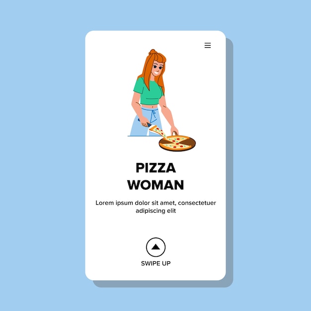 Vetor de mulher de pizza