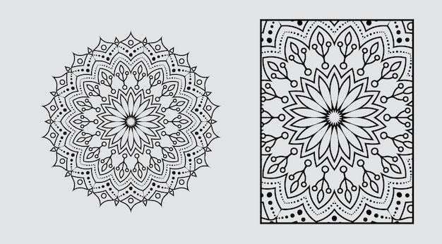 Vetor vetor de ornamento de beleza mandala com desenho de página para colorir de mandala