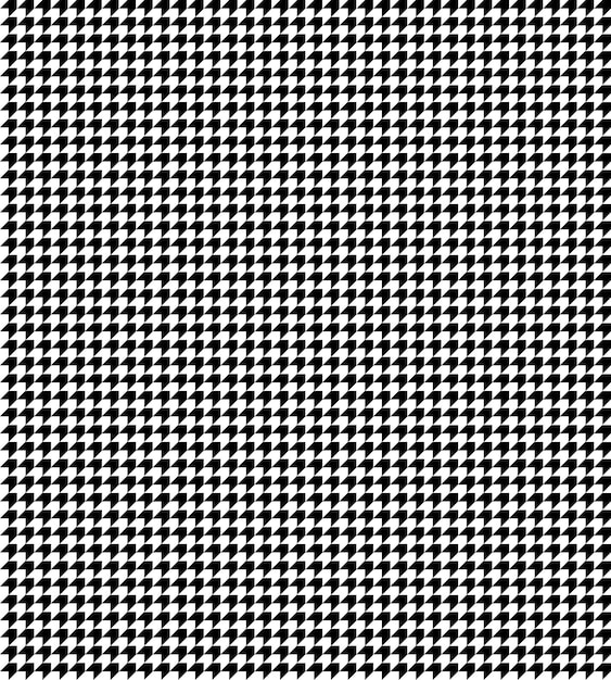 Vetor de padrão houndstooth preto e branco. design clássico de tecido xadrez