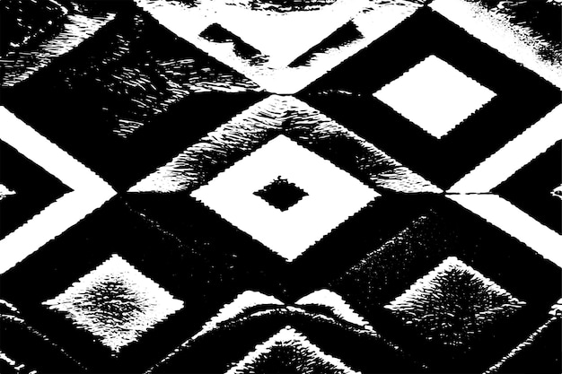 Vetor vetor de padrão sem costura preto e branco de textura monocromática de tapete de luxo para fundo