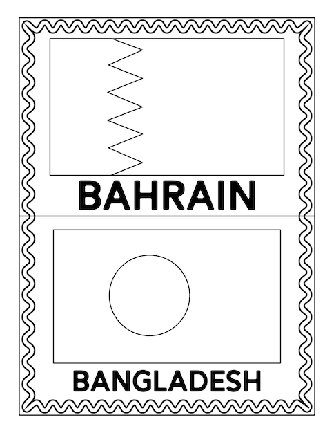 Vetor de páginas para colorir da bandeira nacional