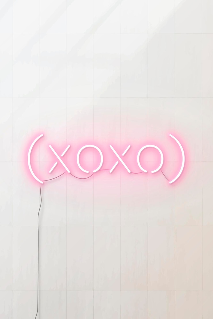 Vetor vetor de palavra de néon rosa xoxo