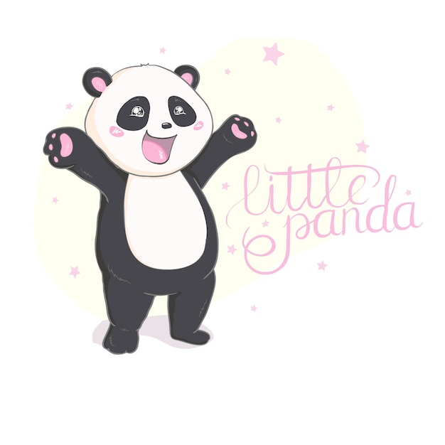 Desenho de corpo inteiro do panda gigante estilizado. ícone de