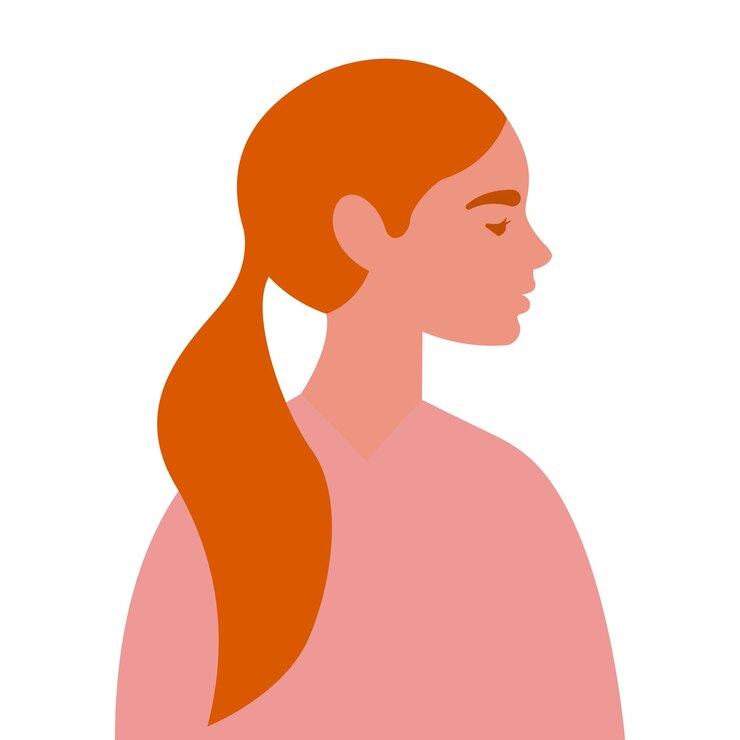 Vetor vetor de perfil de mulher caucasiana