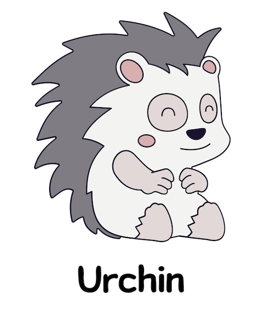 Vetor de personagem de desenho animado urchin engraçado