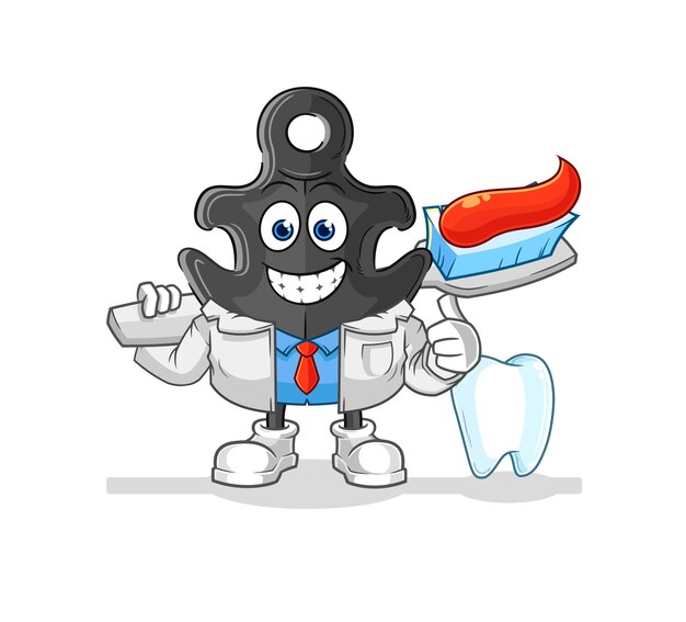 Vetor de personagem de ilustração de dentista âncora