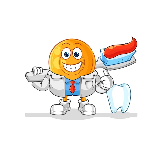 Vetor de personagem de ilustração de dentista de pastilhas para garganta