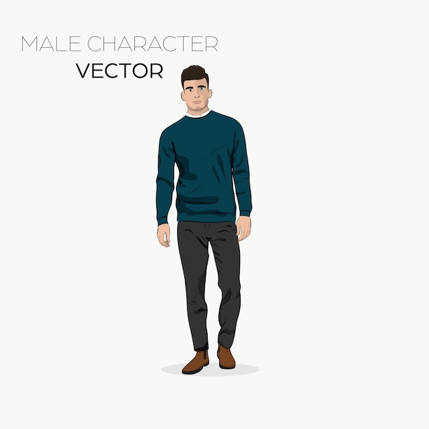 Vetor de personagem masculino em pé