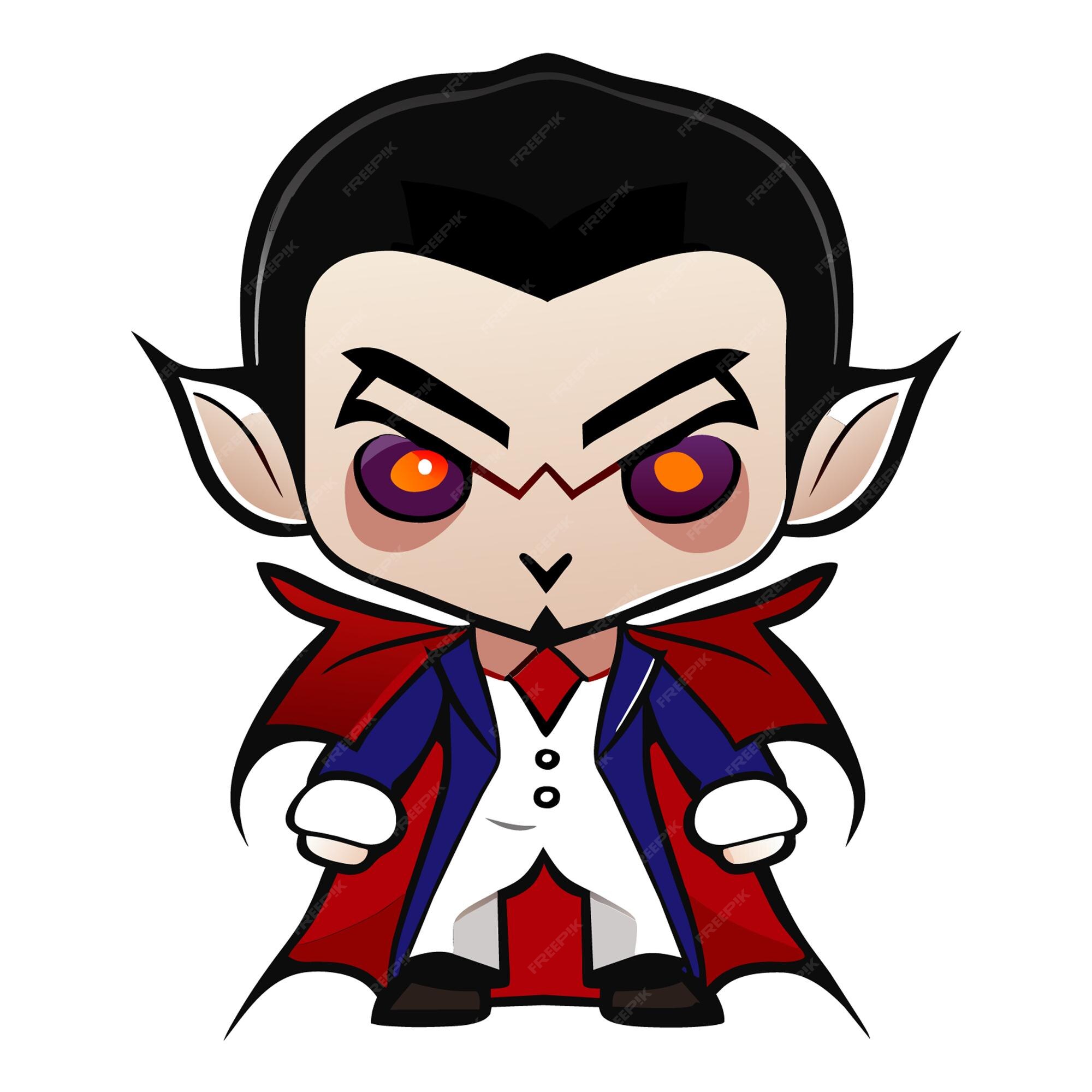 Mascote de vampiro dos desenhos animados, Vetor Premium