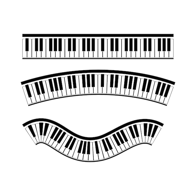 Vetor de piano teclado desenho de ilustração de instrumento musical