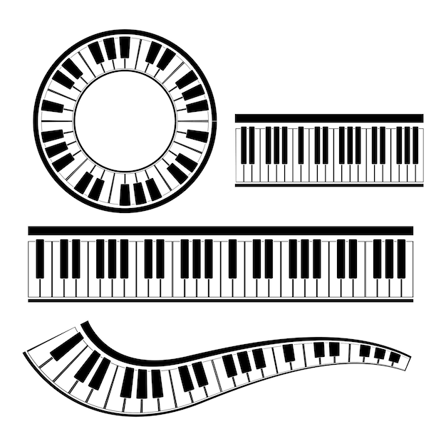 Vetor de piano teclado Desenho de ilustração de instrumento musical