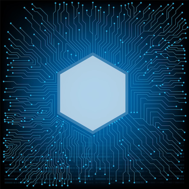 Vetor de placa de circuito eletrônico de chip de computador para conceito de tecnologia e finanças e educação para f