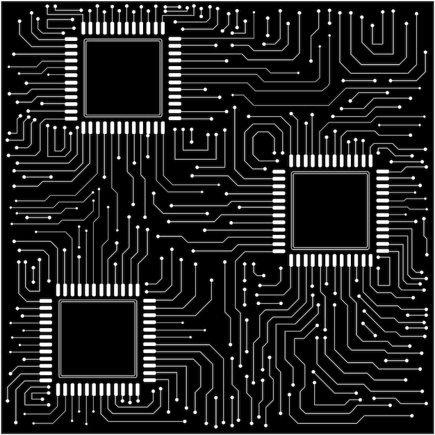 Vetor de placa de circuito eletrônico para tecnologia e conceito de finanças e educação