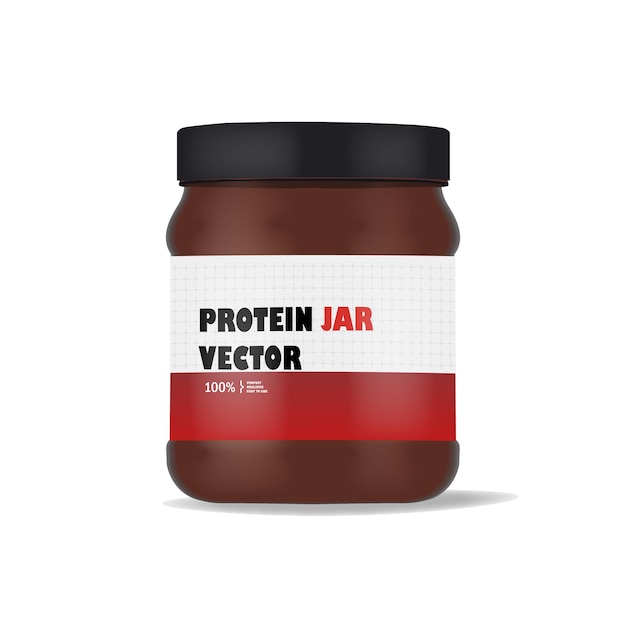 vetor de pote de proteína realista