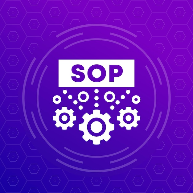 Vetor de procedimento operacional padrão do ícone SOP