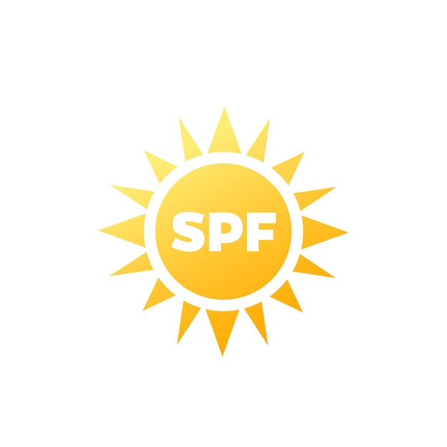 Vetor de proteção solar uv do ícone spf