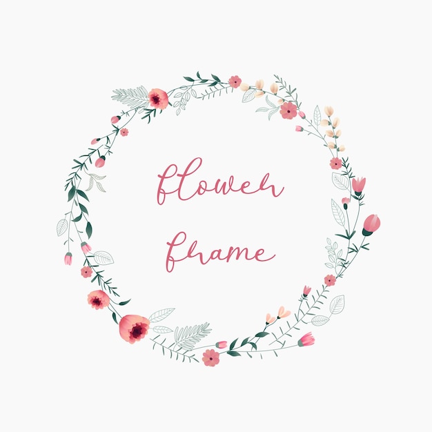 vetor de quadro de flor linda e elegante