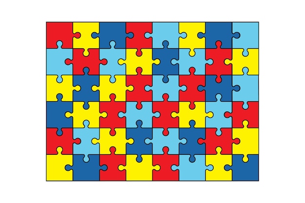 Vetor de quebra-cabeça colorido do dia mundial da conscientização do autismo