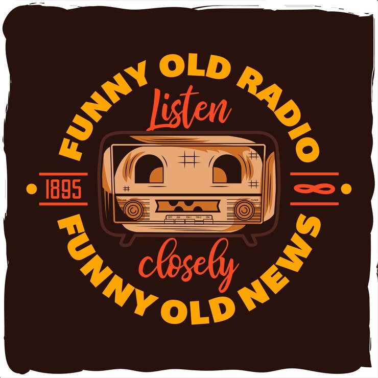 Vetor vetor de rádio de cara engraçada de desenho animado eps 10