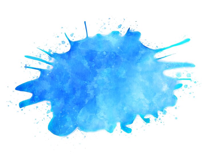Vetor vetor de respingo azul aquarela.