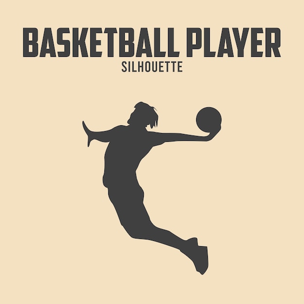 Vetor de silhueta de basquete ilustração estoque 05