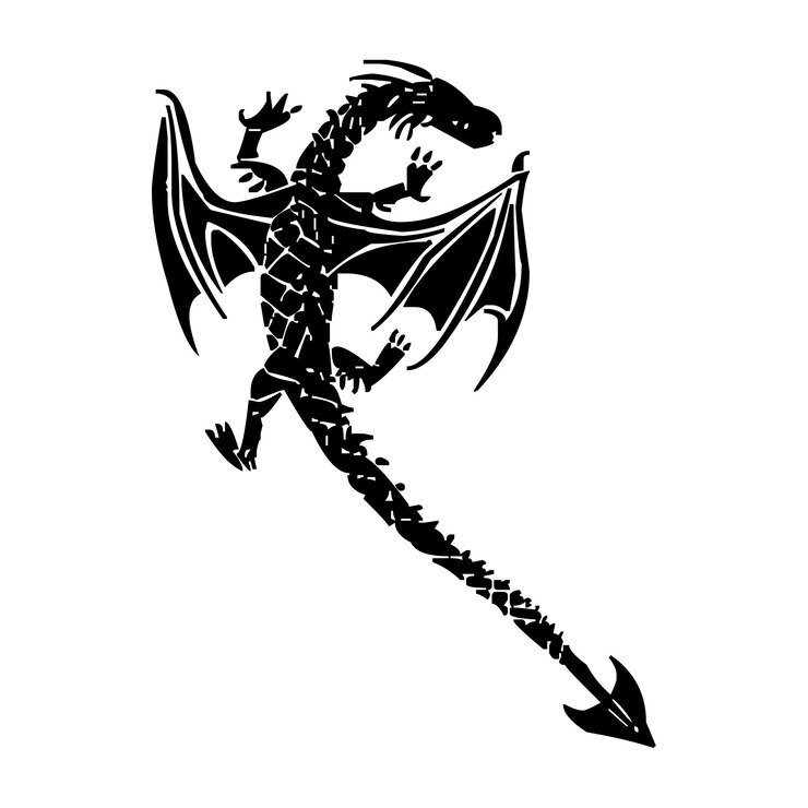Vetor vetor de silhueta de dragão