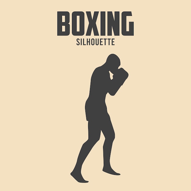 Vetor de silhueta de jogador de boxe ilustração 02