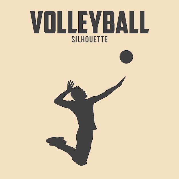 Vetor vetor de silhueta de jogador de voleibol ilustração de estoque 05