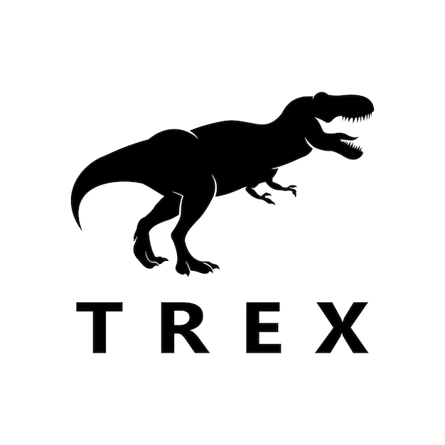 Vetor vetor de silhueta do logotipo tyrano saurus