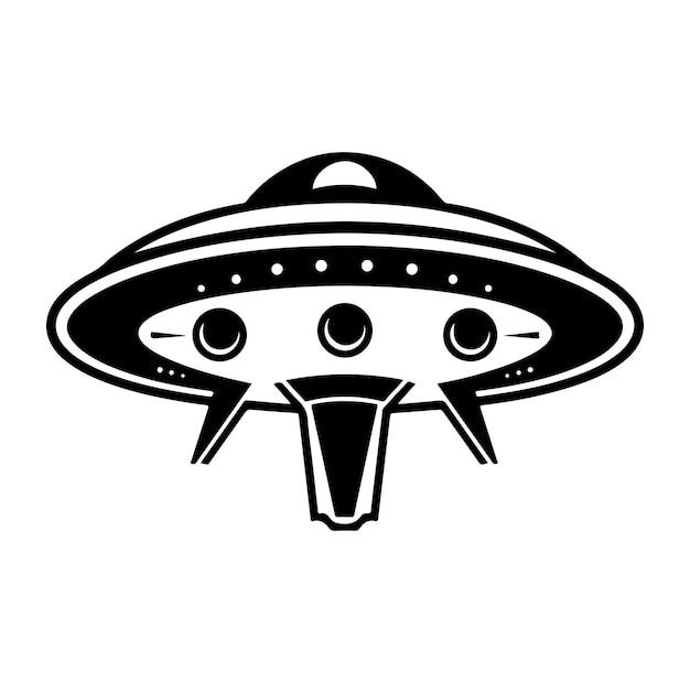 Vetor vetor de silhueta ufo em fundo branco