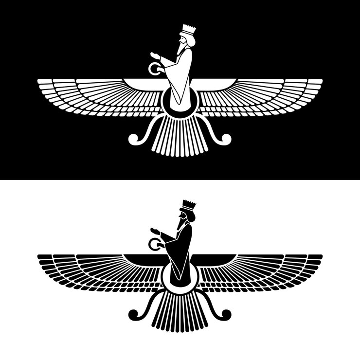 Vetor vetor de símbolo de ano novo de parsi. símbolo zorostriano.
