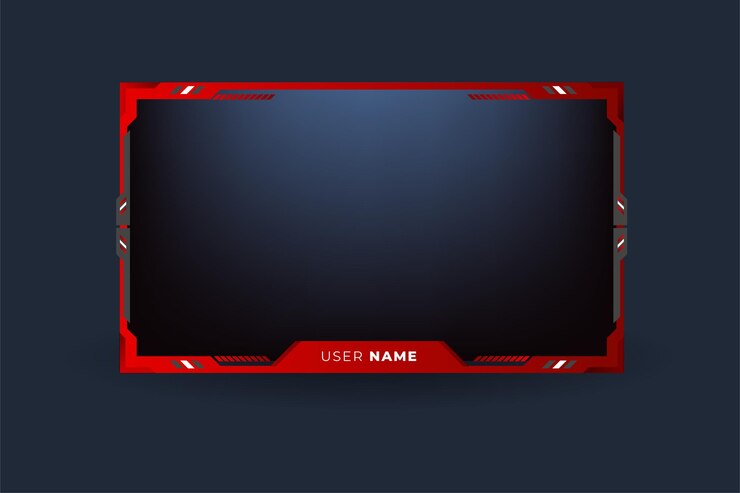 Vetor vetor de sobreposição de transmissão ao vivo com cor vermelha e escura design de sobreposição de transmissão com botões para jogadores online design de quadro offline para jogadores sobreposição de painel de tela de jogos ao vivo com botões de transmissão