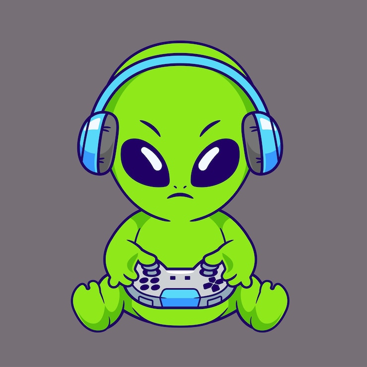 Vetor vetor de tecnologia de jogos alienígenas dos desenhos animados