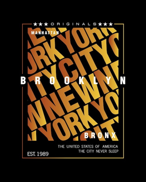 Vetor de tipografia de nova york para design de camiseta