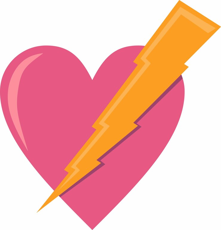 Vetor vetor de trovão de amor relâmpago