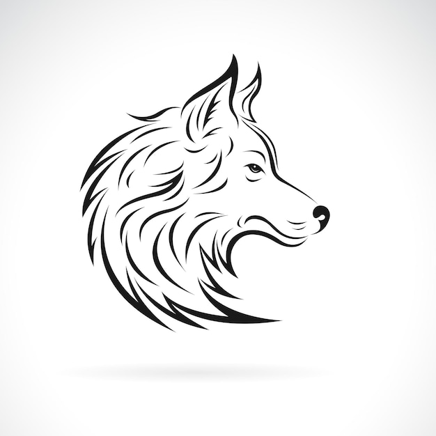 Vetor de um desenho de cabeça de lobo em fundo branco Ilustração vetorial fácil e editável em camadas Animais selvagens