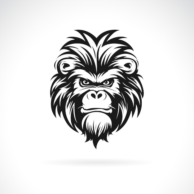 Vetor de um design de cabeça de babuíno em fundo branco Ilustração vetorial fácil e editável em camadas Monkey Wild Animals