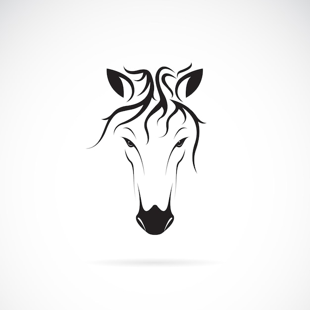 Vetor de um design de cabeça de cavalo em fundo branco animais selvagens ícone ou logotipo da cabeça de cavalo