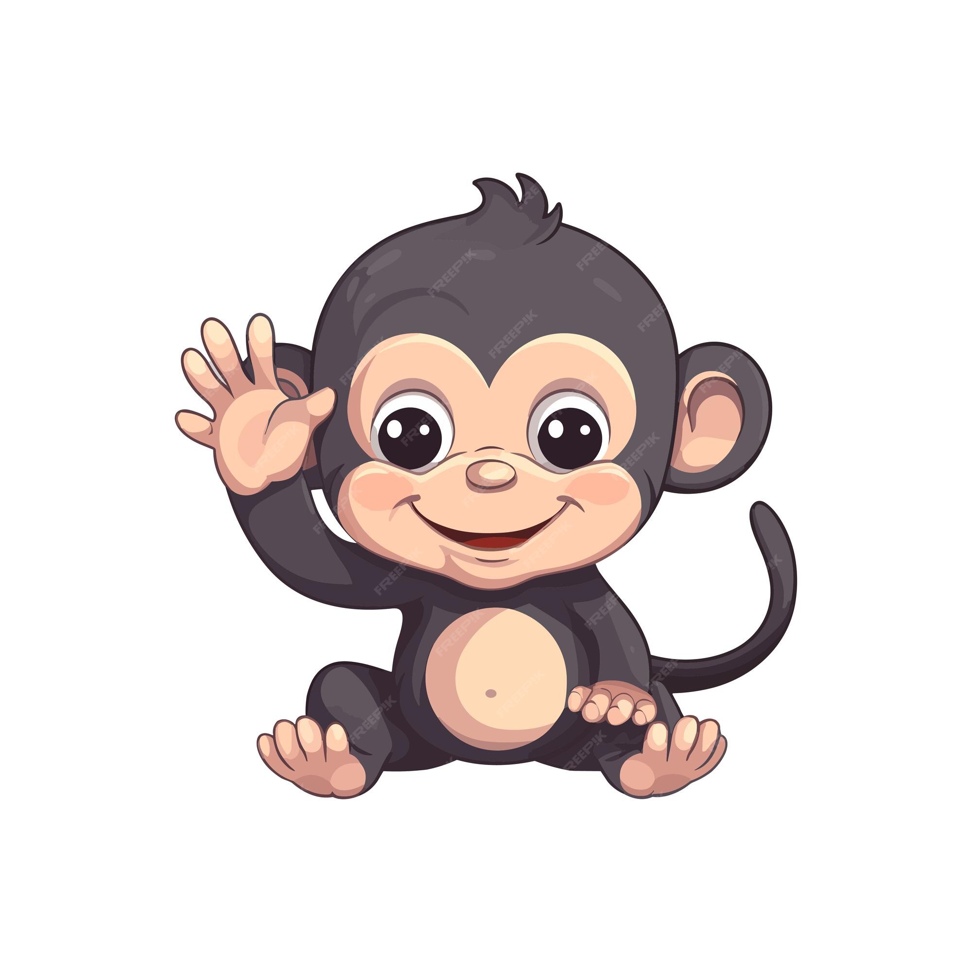 macaco bonito sentado ilustração de ícone de vetor dos desenhos animados.  12813802 Vetor no Vecteezy