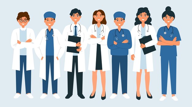 Vector a Ilustração Dos Desenhos Animados Do Pessoal Que Médico Do Hospital  a Equipe Medica E Nutre Ilustração do Vetor - Ilustração de pesquisa,  tratamento: 100337800