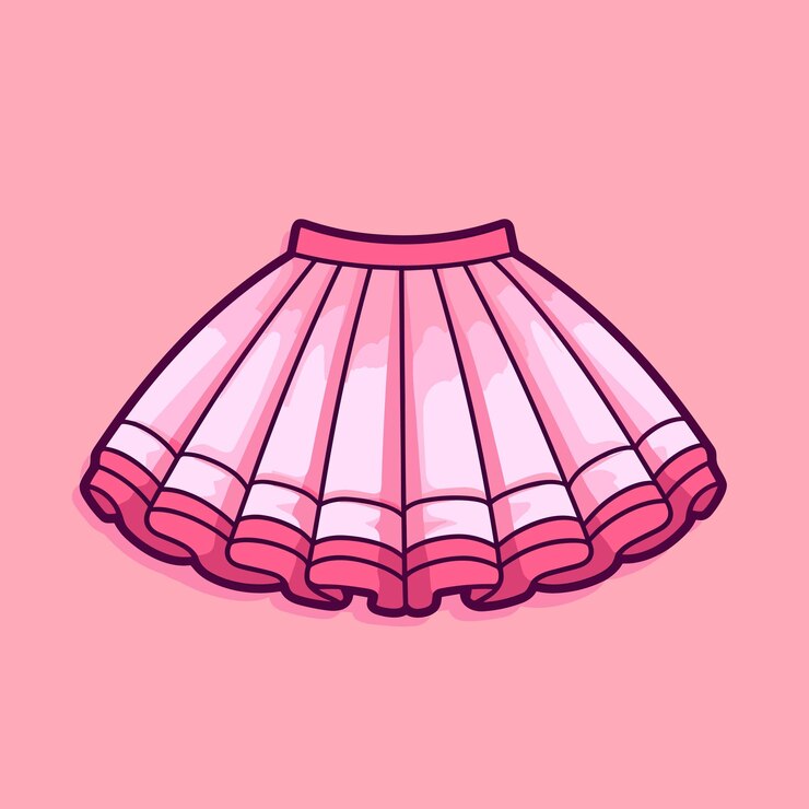 Vetor vetor de uma saia rosa em um fundo rosa minimalista e elegante