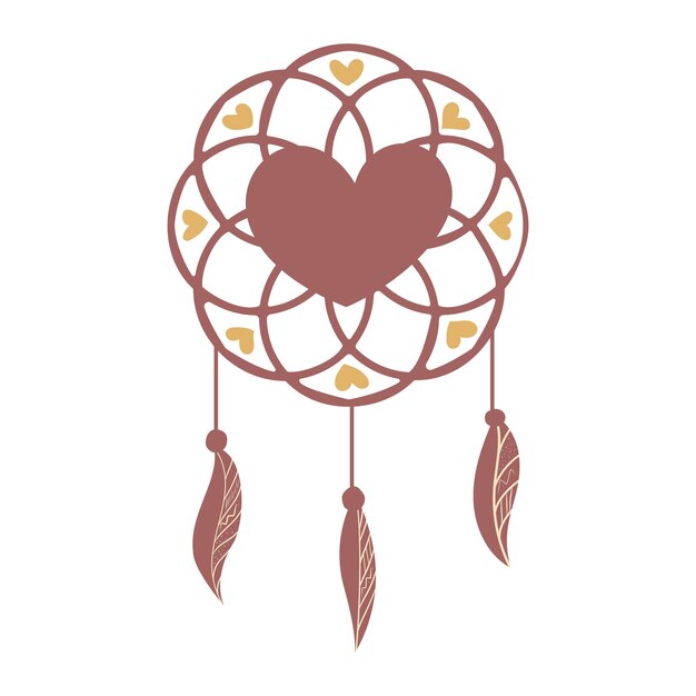 Vetor do clipart do coração boho