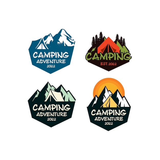Vetor do logotipo da aventura do logotipo do acampamento