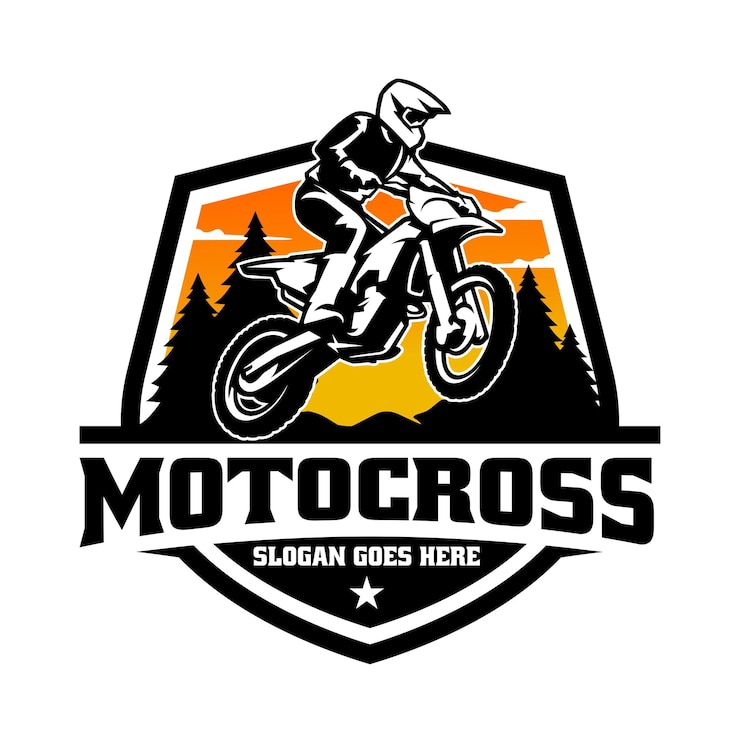Vetor do logotipo da ilustração da motocicleta da aventura do motociclista