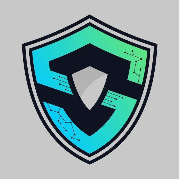 Vetor do logotipo da letra s da tecnologia de segurança cibernética