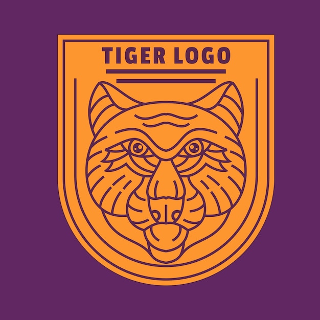 Vetor vetor do logotipo da linha do tigre