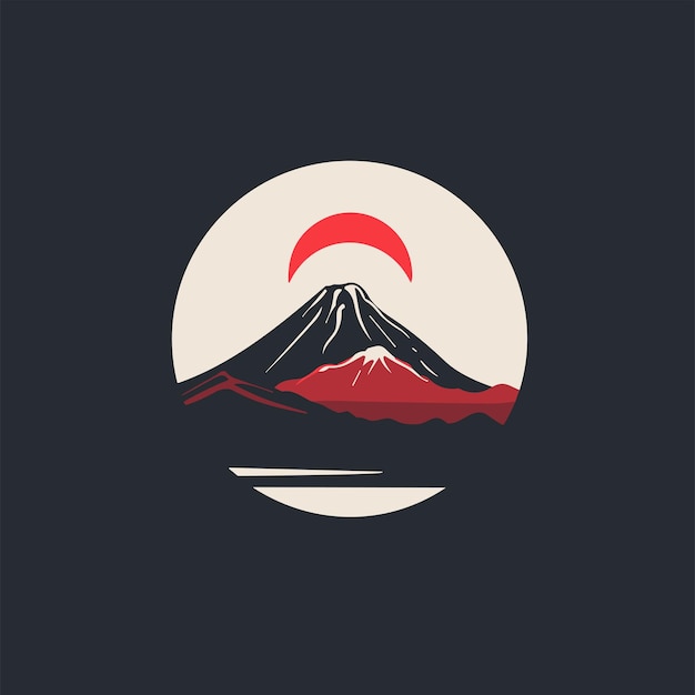 Vetor do logotipo da montanha fuji