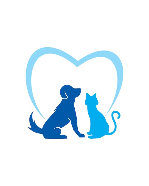 Vetor do logotipo do amante dos animais de estimação Dog and Cat
