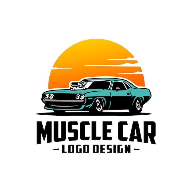 Vetor vetor do logotipo do muscle car americano isolado